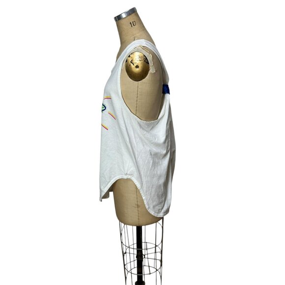 1990s OP tank top with neon logo print One Size - Picture 4 of 6